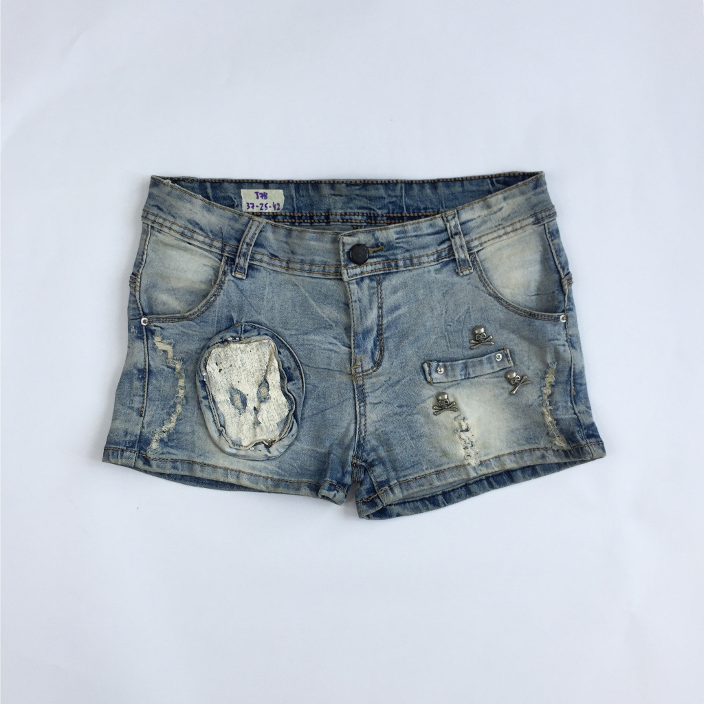 Quần short jean nữ ngắn cạp thấp thời trang sành điệu năng động