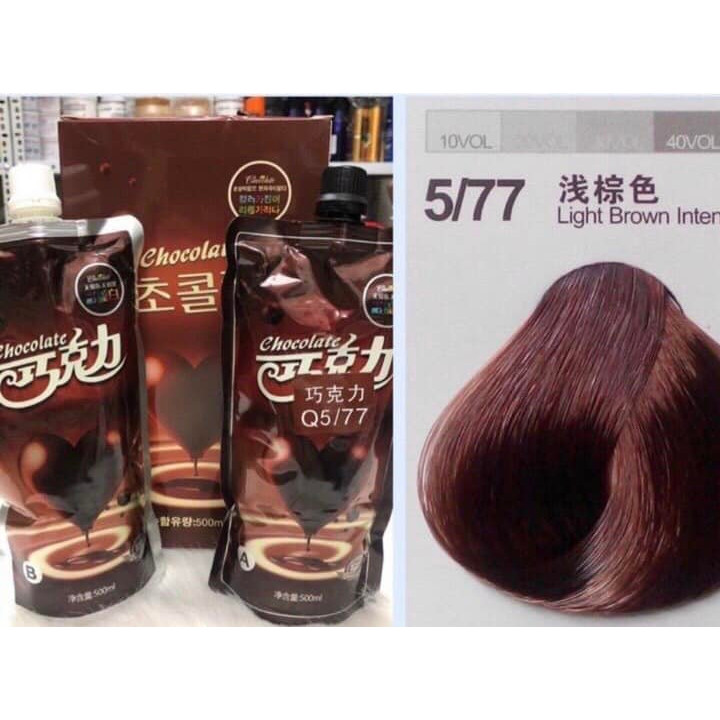 Nhuộm phủ bạc màu thời trang chocolate , dạng túi 500mlx2