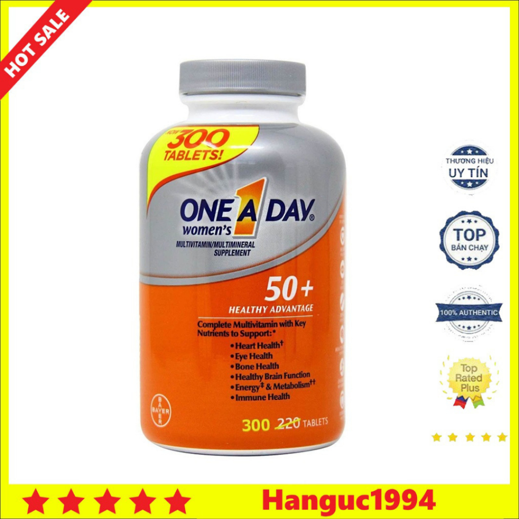 Vitamin Tổng Hợp One A Day Cho Phụ Nữ Trên 50 Tuổi, 300 viên
