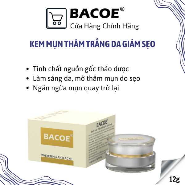 Kem mụn BACOE Kem MỤN THÂM TRẮNG DA GIẢM SẸO BACOE KEM BACOE 12g 20g 25g