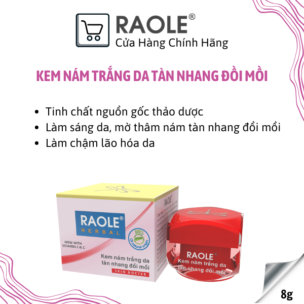Kem nám trắng da tàn nhan đồi mồi RAOLE Kem nám Raole chính hãng kem Raole