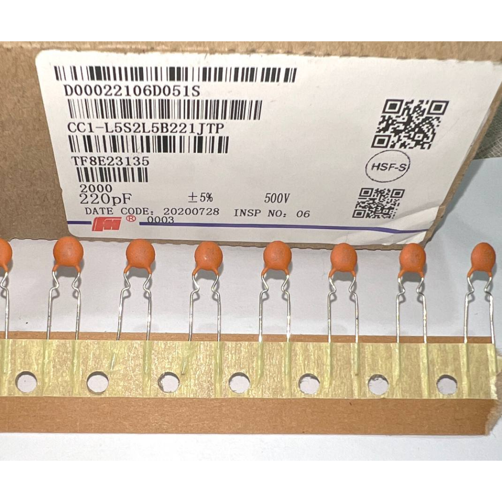 SET 40 TỤ GỐM VÀNG CAM  5 %  500V =>