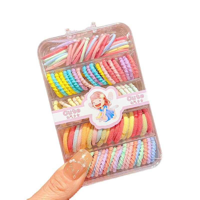 Set Dây Buộc Tóc Kèm Kẹp Càng Cua 5 Ngăn Cho Bé Gái
