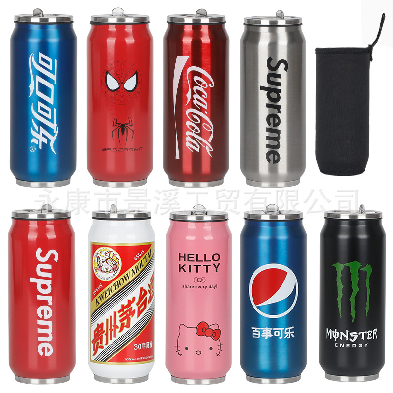 Bình Giữ Nhiệt 500ml iNox Hình Lon Nước Logo Nhiều Hãng