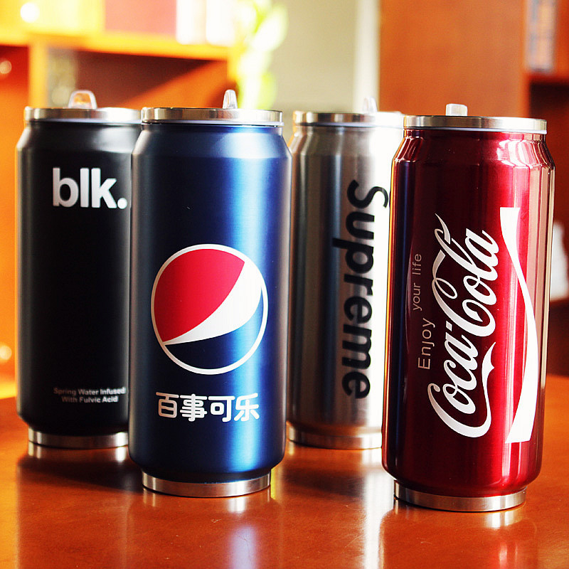 Bình Giữ Nhiệt 500ml iNox Hình Lon Nước Logo Nhiều Hãng