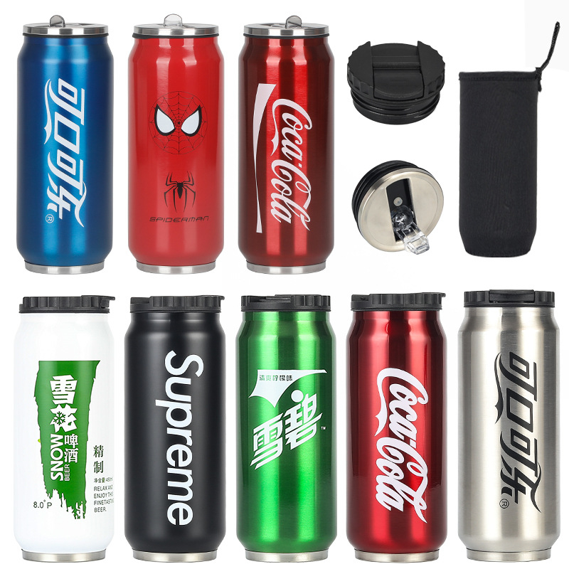 Bình Giữ Nhiệt 500ml iNox Hình Lon Nước Logo Nhiều Hãng