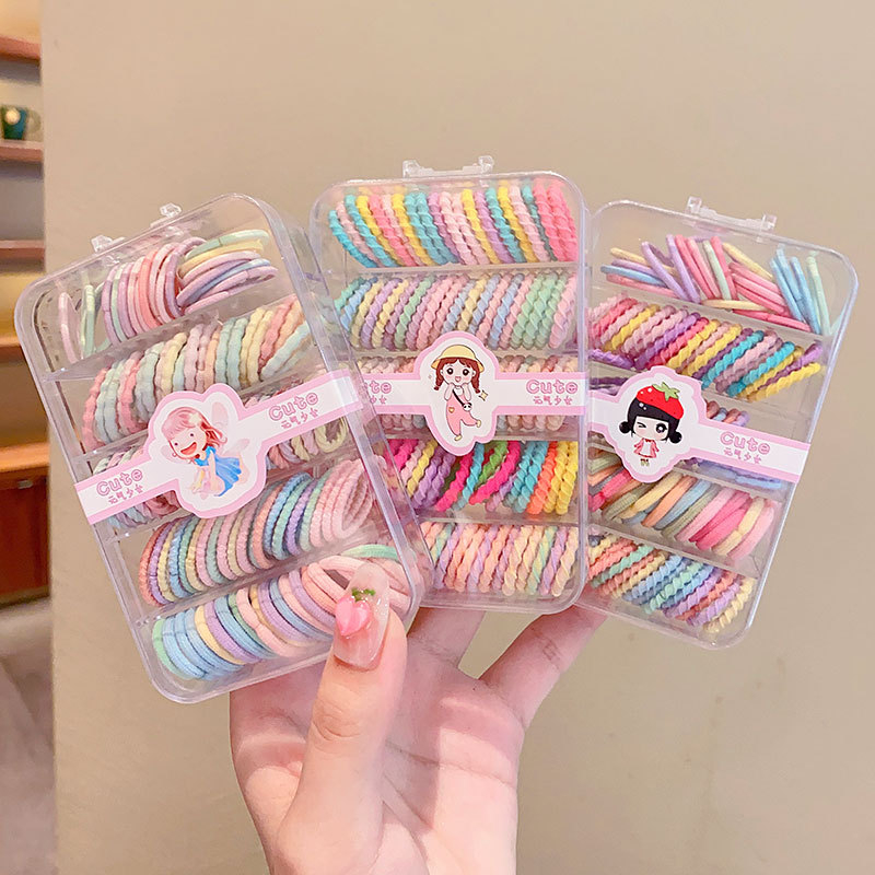 Set Dây Buộc Tóc Kèm Kẹp Càng Cua 5 Ngăn Cho Bé Gái