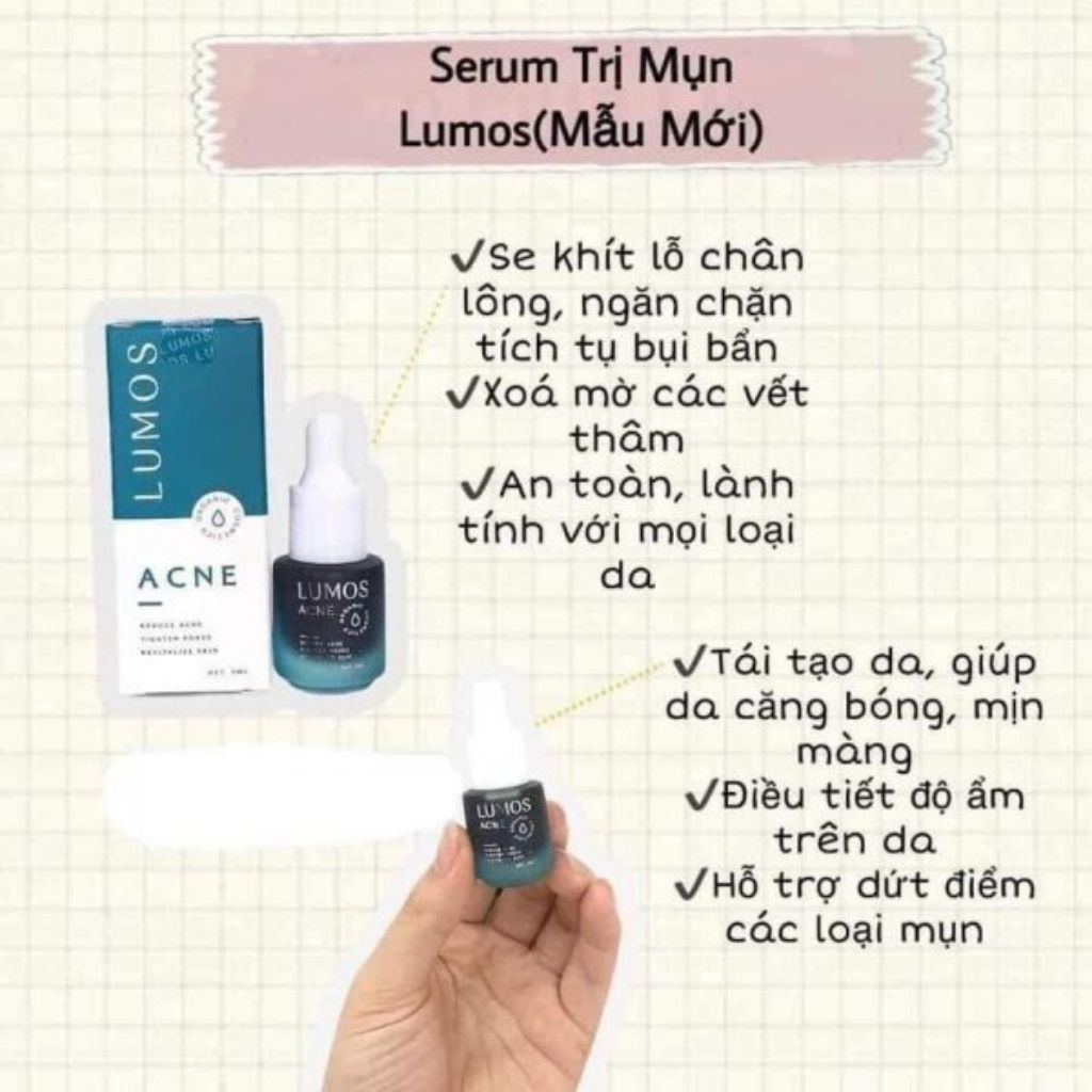 Serum Mụn Lumos Ance 5ml Của Mỹ Chính Hãng Giúp Sạch Mụn, Mờ Thâm Dưỡng Trắng Da Mặt Hiệu Quả