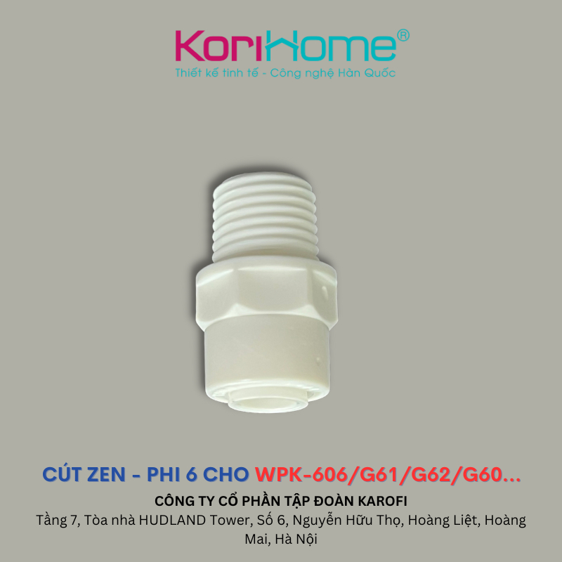 Co cút gắn lõi lọc nước Korihome dùng cho các máy Wpk-606, 608, G61, G62, G60…