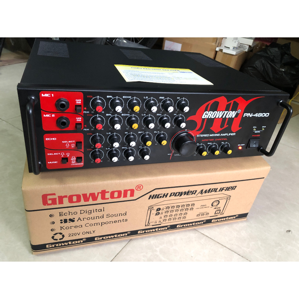 Amply Growton PN-4800 Chạy 8 sò Công Suất 600w