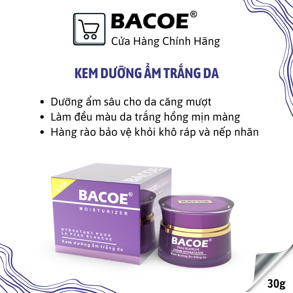 KEM DƯỠNG ẨM TRẮNG DA BACOE