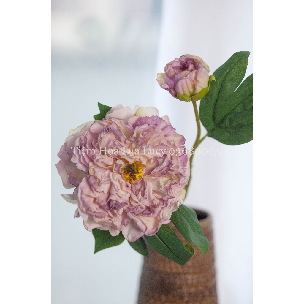 Hoa Mẫu Đơn Peony Bông Lớn Hoa Lụa Cao Cấp Nhiều Màu- Hoa Giả Decor Trang Trí
