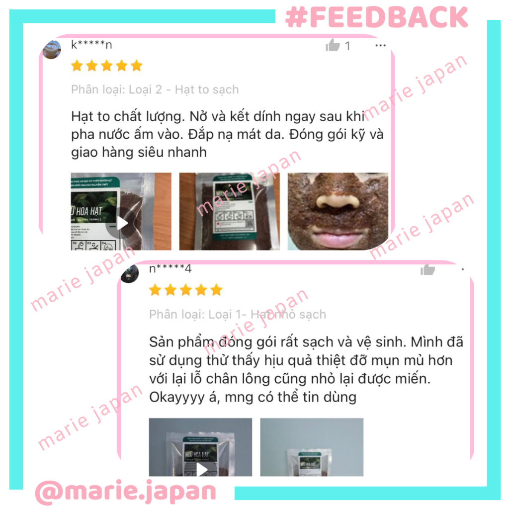 Bột Ngũ Hoa Hạt Nguyên Chất Obaxua Ngăn Mụn Kiềm Dầu Sáng Da Organic Túi 75gr