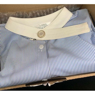 Áo sơ mi kẻ cổ điệu free size tay pha có size dáng basic dễ phối đồ
