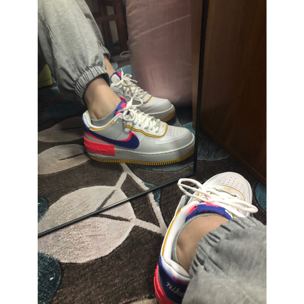 Nlke Air Force 1 Low Shadow Trắng, xanh và đỏ