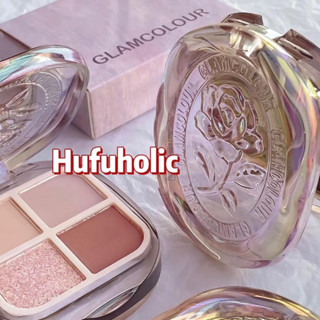 Bảng phấn mắt hologram thạch anh GLAM COLOUR bảng mắt 4 màu thạch anh hoa hồng bền màu glamcolour GLAC02