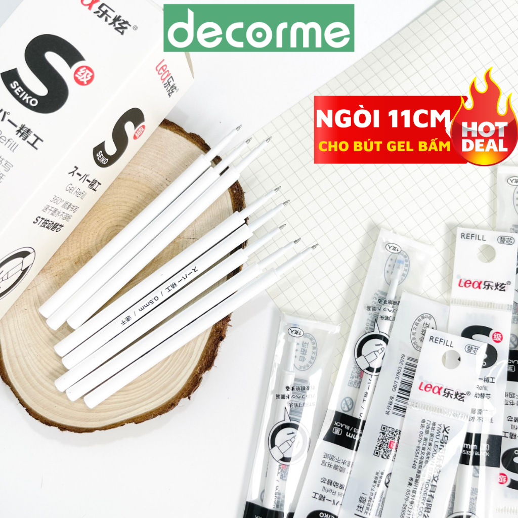 Bút Gel bấm Shaoqin đen 0,5 DecorMe cà phê matcha Bút gel bấm đáng yêu văn phòng phẩm Decorme