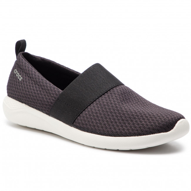 GIÀY VẢI THUN LƯỚI CROCS LITERIDE SLIPON  CHO NỮ MÀU ĐEN TRẮNG