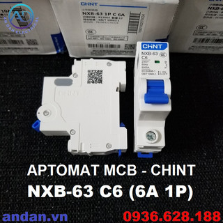 Aptomat chint nxb-63 1p, bộ ngắt mạch cb tép mcb 1p 6a 10a 16a 20a 25a 32a 40a 50a 63a