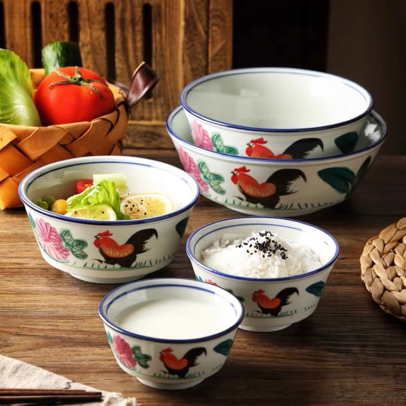 Bộ bát đĩa hình con gà, bát đĩa decor