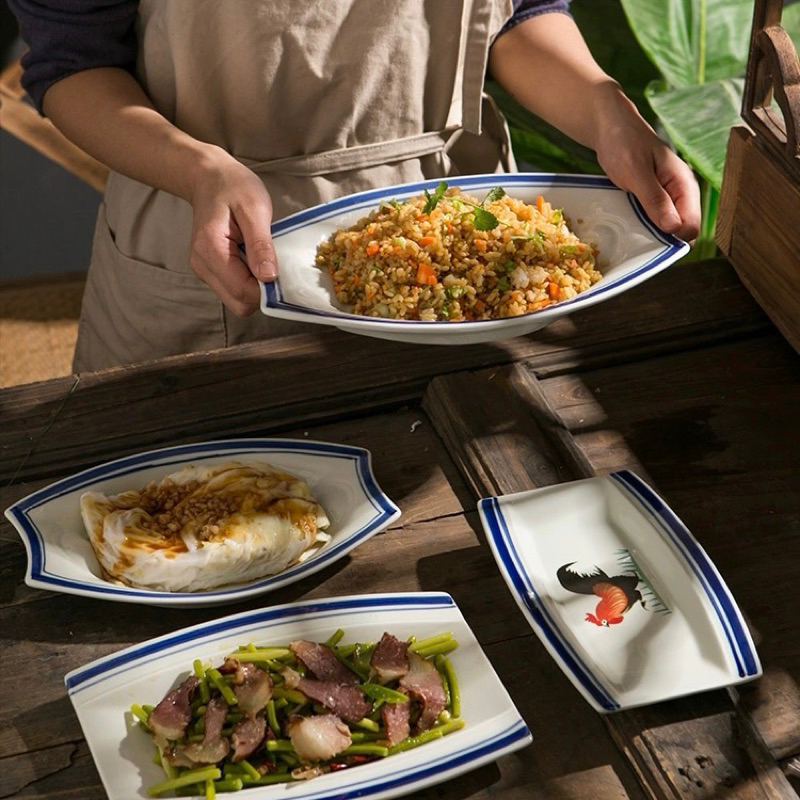 Bộ bát đĩa hình con gà, bát đĩa decor