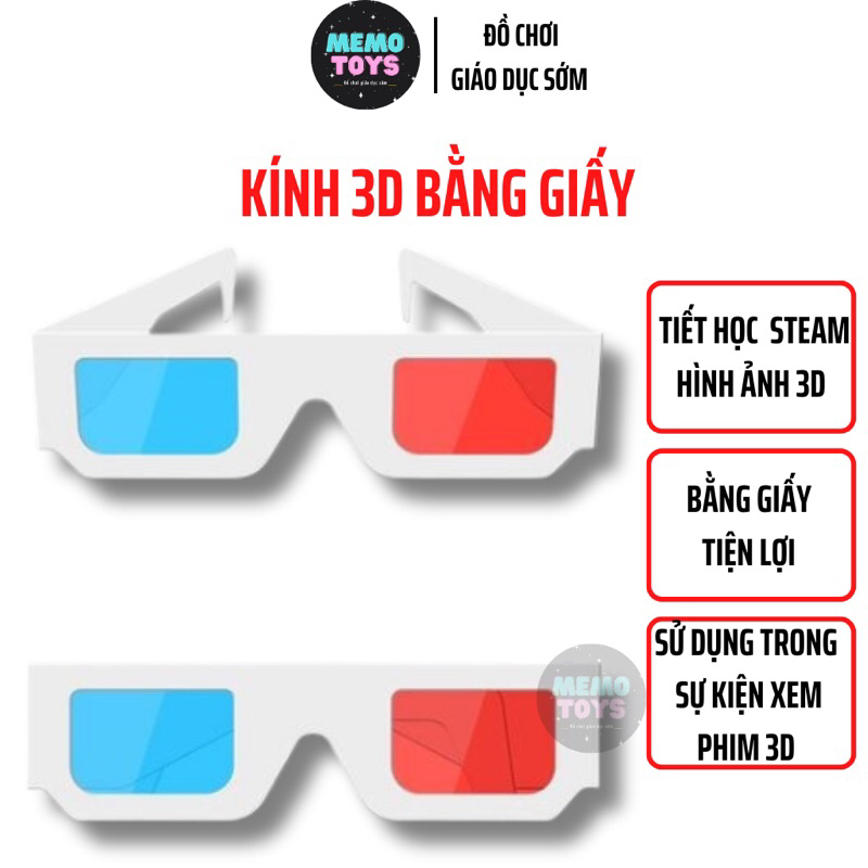 Set 10 kính xem phim 3D bằng giấy tiện lợi. Đồ dùng STEAM sáng tạo.