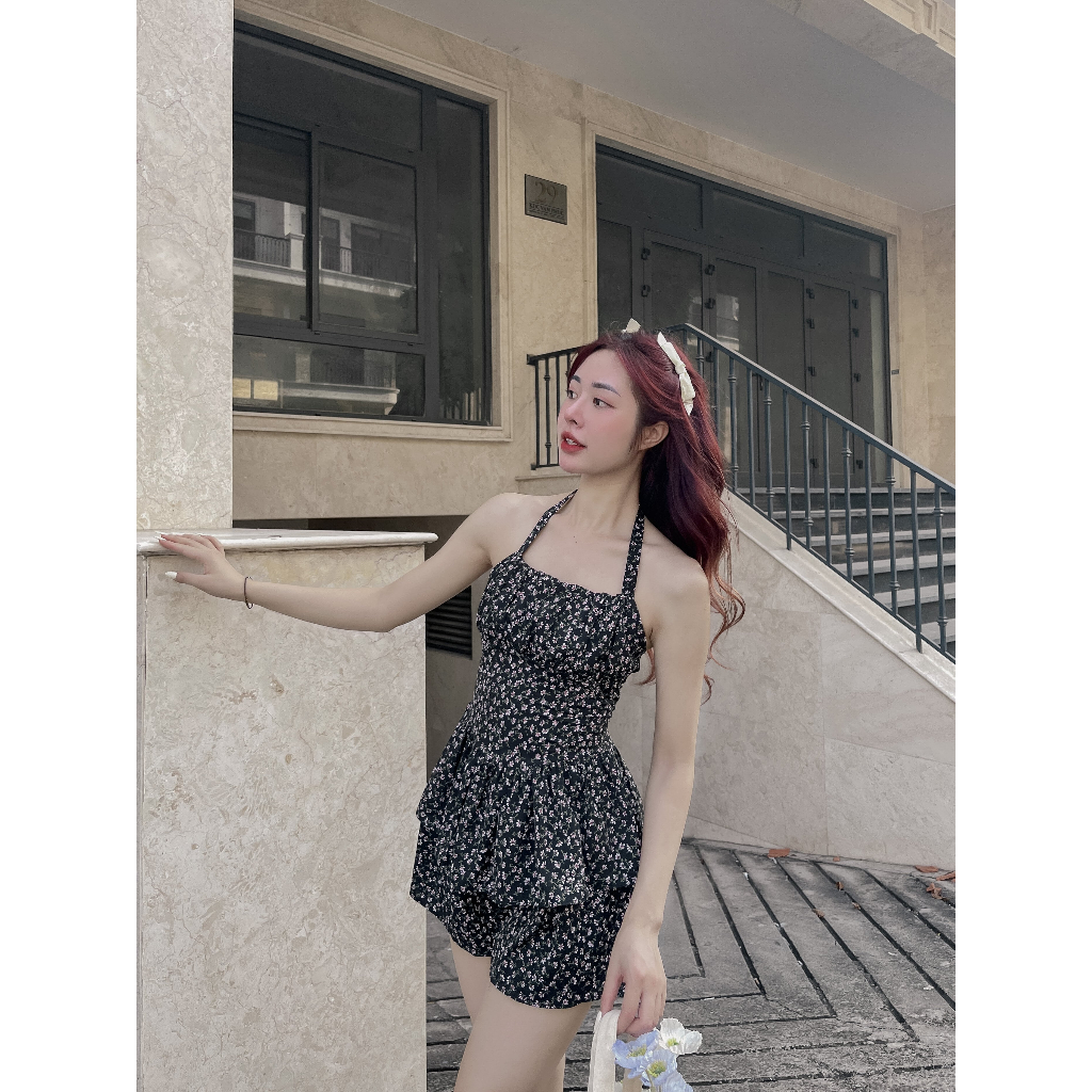 DALLA Đầm dây hoa nhí hai tầng