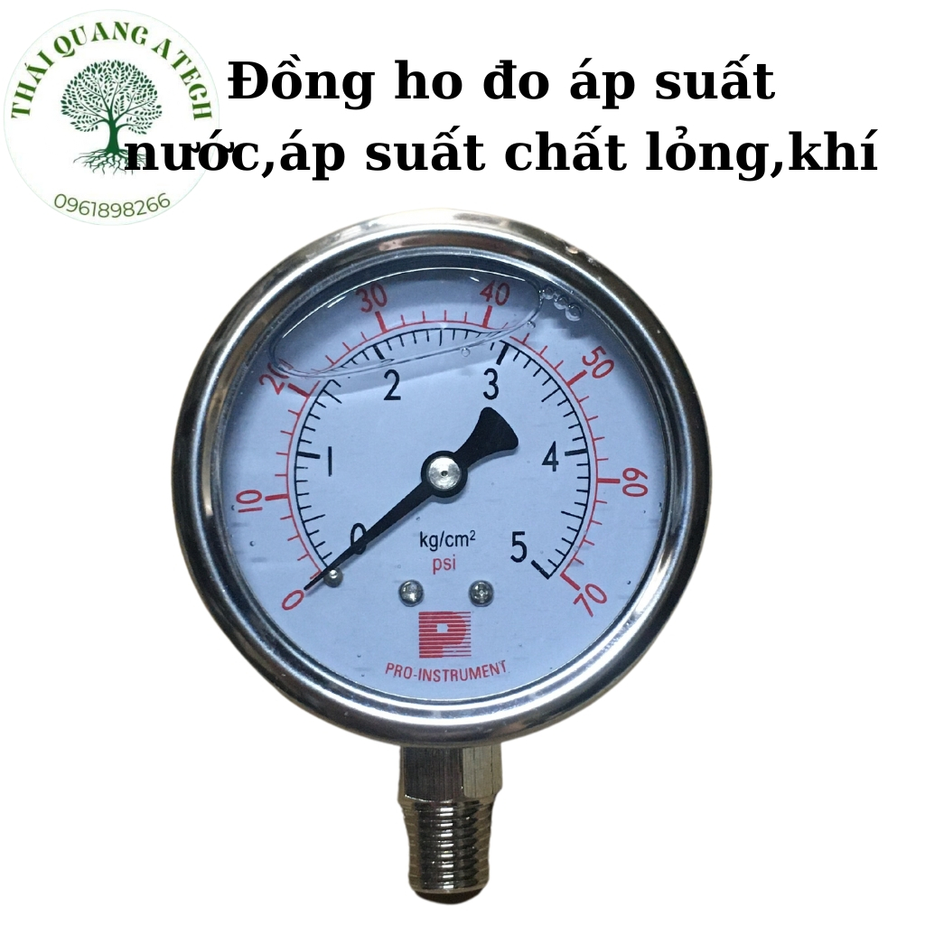 Đồng hồ đo áp suất nước, áp suất chất lỏng, khí - Chất liệu Innox bền bỉ