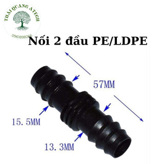 Nối 2 đầu ống pe/ldpe 16mm - 20mm-25mm- nối thẳng ống pe/ldpe
