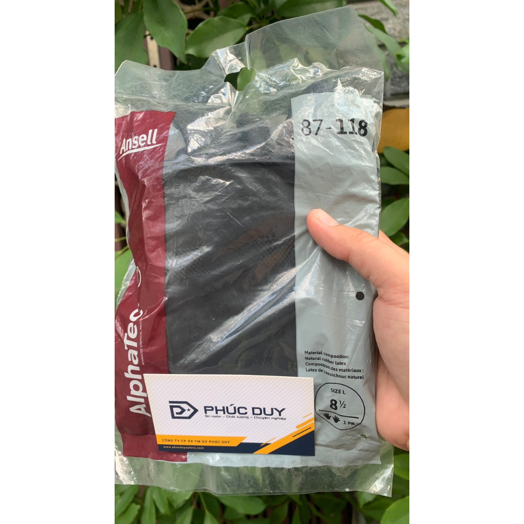 Găng Tay Chống Hóa Chất Ansell AlphaTec® 87-118 – CAM KẾT HÀNG CHÍNH HÃNG