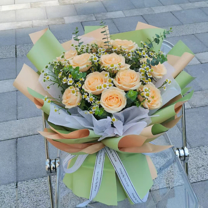 20 Tờ Giấy Gói Hoa 2 Mặt Trơn, Không Thấm Nước, Bó Hoa Tươi Hoa Sáp Đẹp, Kích Thước 58*58