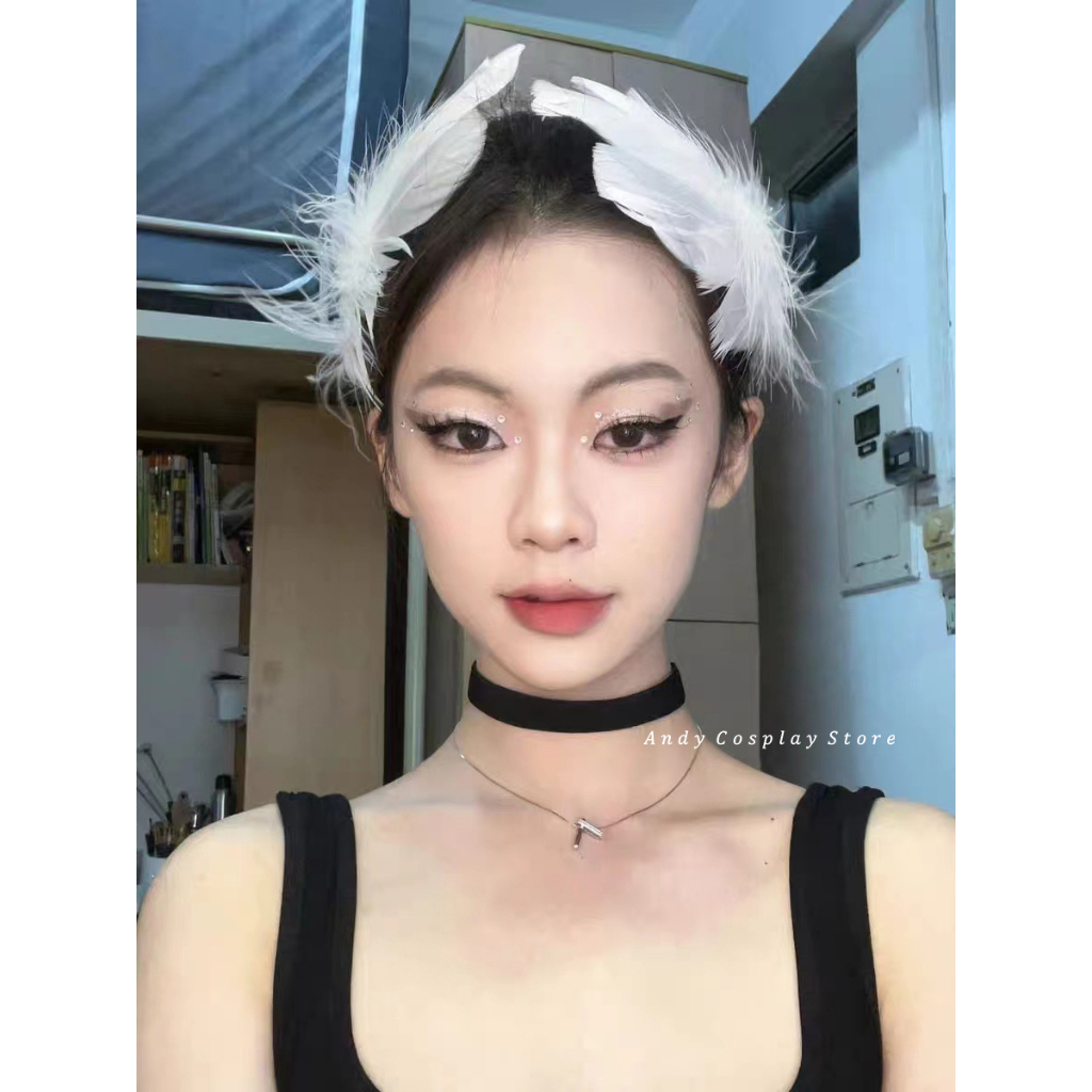 Cài tóc lông vũ bản to