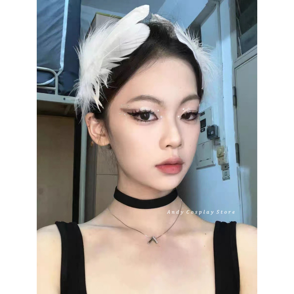 Cài tóc lông vũ bản to