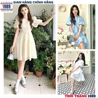 Váy babydoll xốp 6 mầu -đầm nữ dực tiệc dáng xòe tiểu thư dễ thương -váy công chúa cực xinh -THỜI TRANG 1989