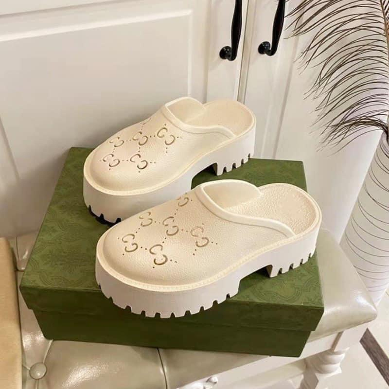 Giày Sục Đạp Gót Gucci Đế Cao 5cm Phiên Bản L.Auth Bestquanity chất liệu cao su non êm đẹp Đủ sz nam nữ