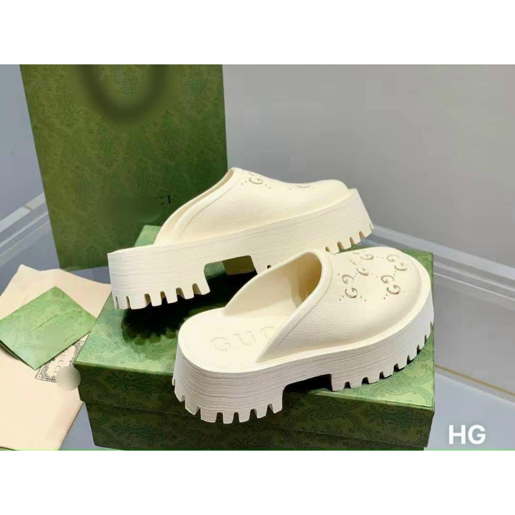 Giày Sục Đạp Gót Gucci Đế Cao 5cm Phiên Bản L.Auth Bestquanity chất liệu cao su non êm đẹp Đủ sz nam nữ