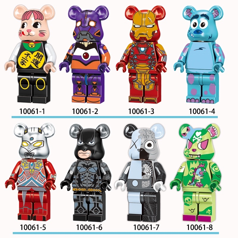 Mô hình lắp ráp Minifigures nhân vật hoạt hình manga 3D cosplay Bear Brick le.go mã 10063-1 kích thước 6cm hàng đẹp