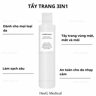 Nước tẩy trang dịu nhẹ dành cho mắt môi và da mặt Comfort Zone Essential Micellar Water