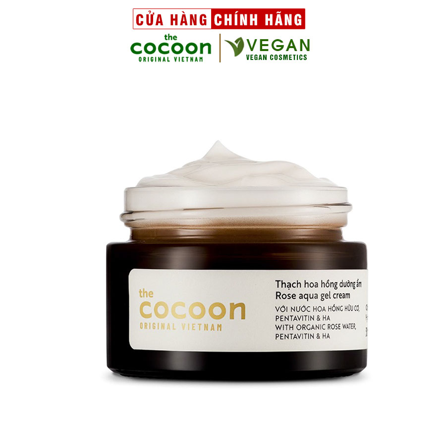 Thạch hoa hồng dưỡng ẩm COCOON 30ml kem dưỡng ẩm thuần chay