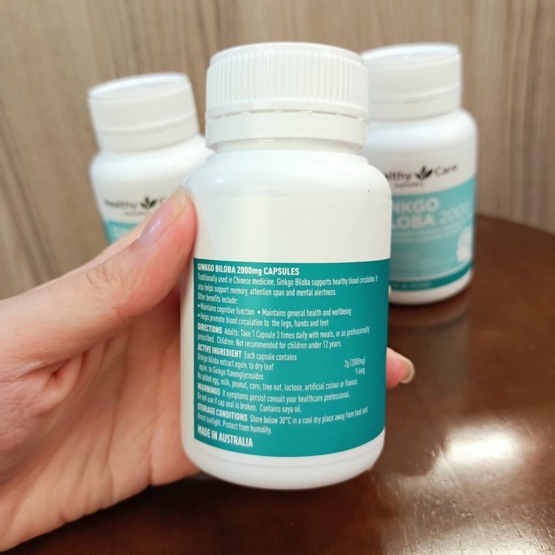 Bổ Não Healthy Care Ginkgo Biloba 100 viên hàng chuẩn