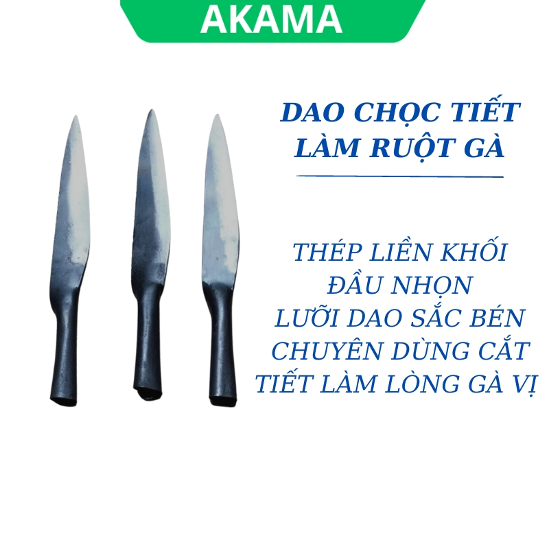 Dao cắt tiết gà, làm lòng gà vịt, thép liền khối đầu nhọn siêu sắc bén