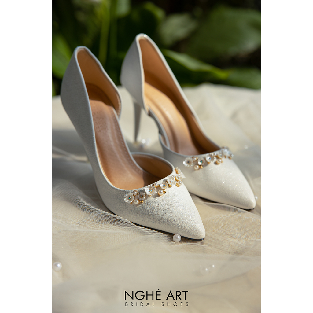 Giày cưới Nghé Art cao gót 455