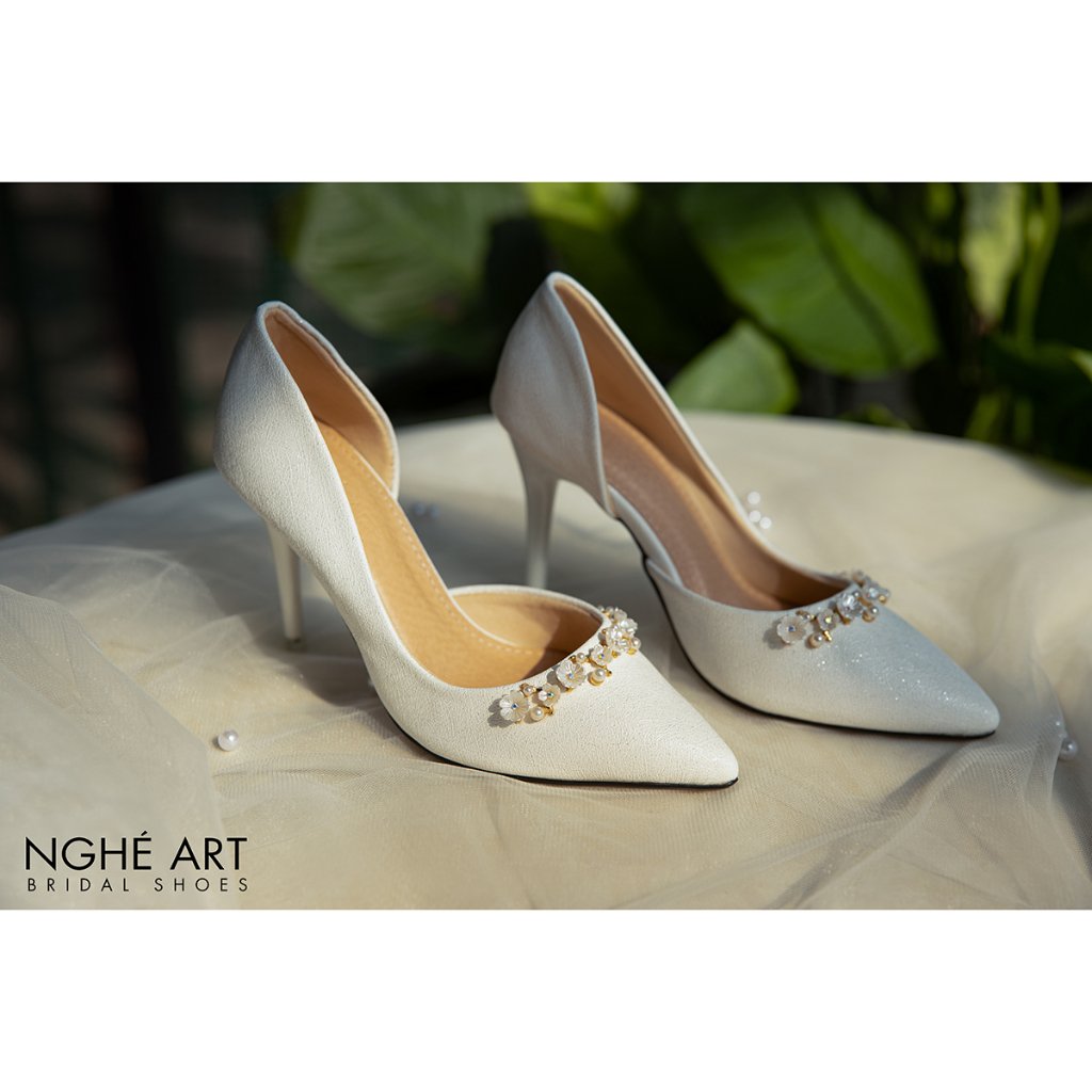 Giày cưới Nghé Art cao gót 455