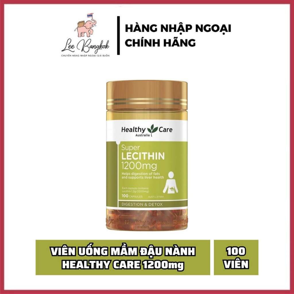 Mầm Đậu Nành Healthy Care Super Lecithin 1200mg 100 Viên - Chính Hãng