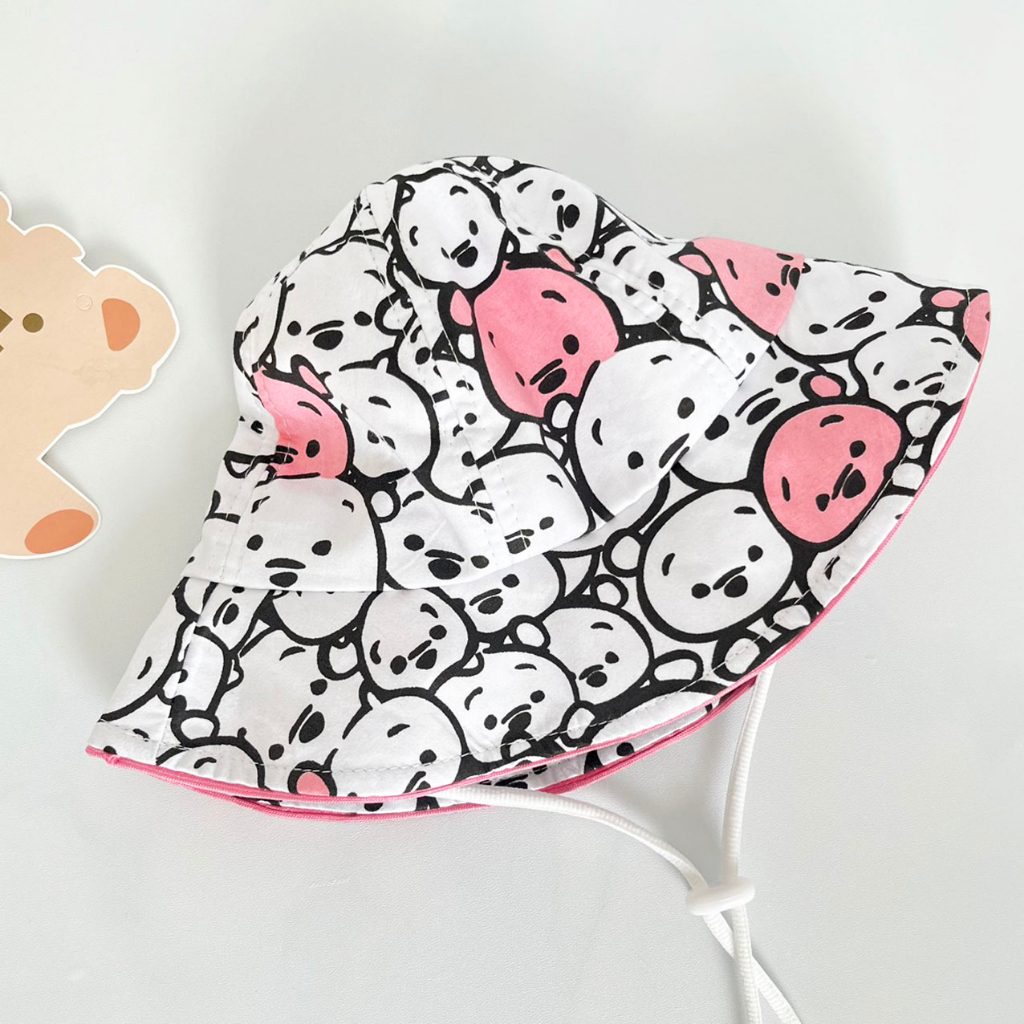Nón rộng vành bé trai, bé gái 3-8 tuổi, vải Cotton mềm mỏng thoáng khí, mũ tai bèo chống nắng thời trang phong cách Poco