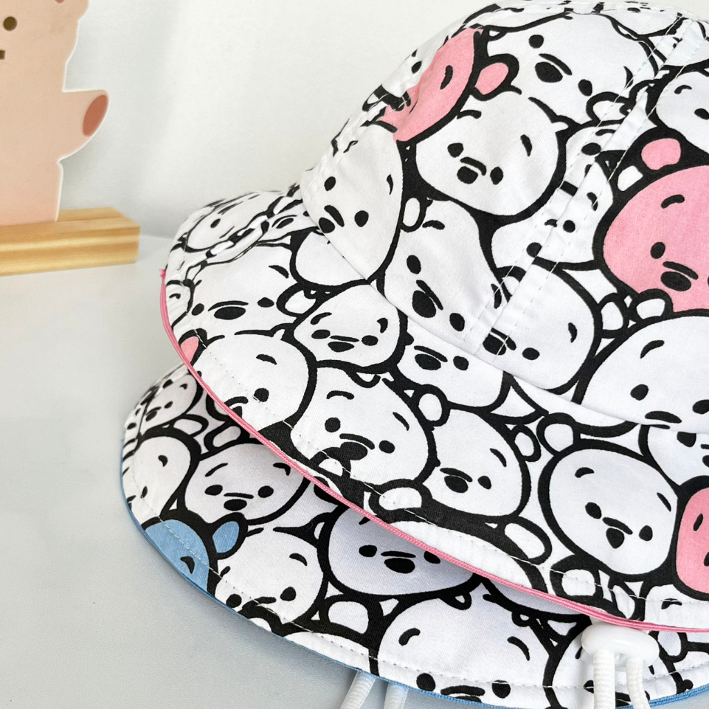 Nón rộng vành bé trai, bé gái 3-8 tuổi, vải Cotton mềm mỏng thoáng khí, mũ tai bèo chống nắng thời trang phong cách Poco