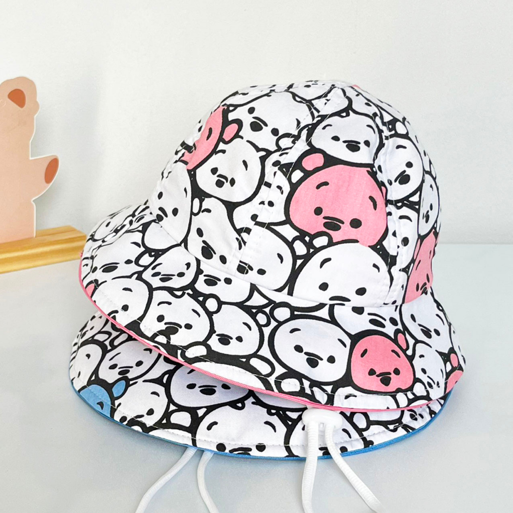 Nón rộng vành bé trai, bé gái 3-8 tuổi, vải Cotton mềm mỏng thoáng khí, mũ tai bèo chống nắng thời trang phong cách Poco