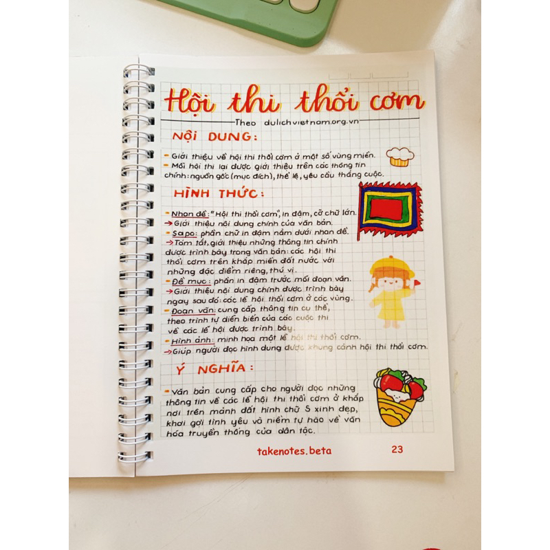 Sổ tay takenote Văn 7  - Chương trình mới