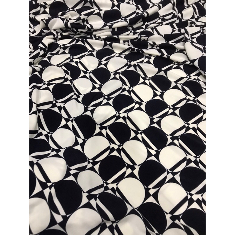 Vải thun Rayon họa tiết chấm bi co giãn 4 chiều dày vừa (khổ 1m6)may đầm váy ,đồ bộ ,áo kiểu thời trang