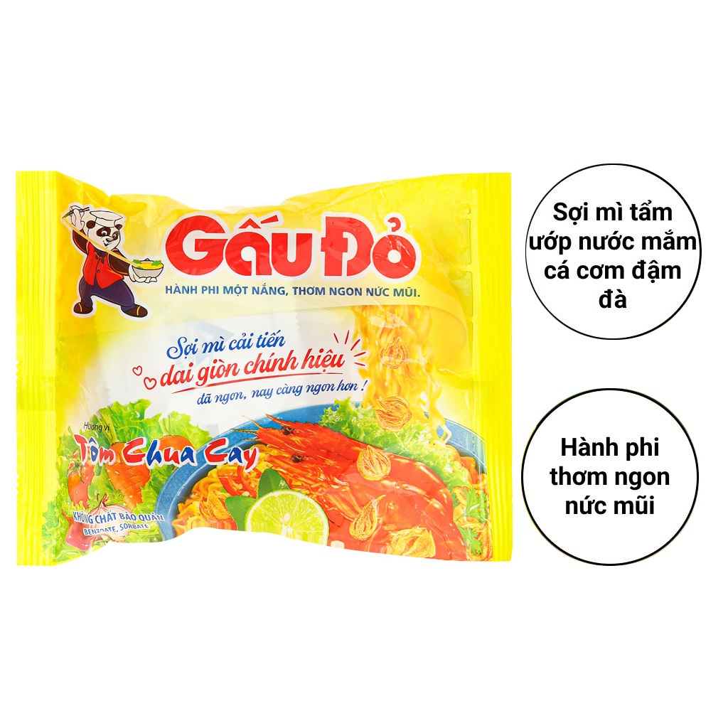 10,15 gói Mì Gấu Đỏ tôm chua cay